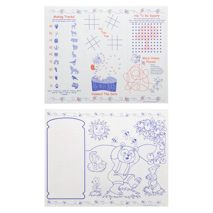 Activity Sheet, Animal Theme, Blue And Red Ink, 14" x 11", Front and Back