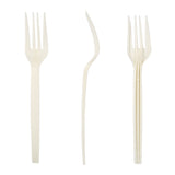 7" Fork Plant Starch Material, 3 Forks, Top and Side Views
