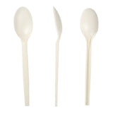 7" Spoon Plant Starch Material, Front, Side and Back View