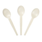 7" Soup Spoon Plant Starch Material, Fanned Out View