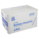 9" TWIN BAMBOO CHOPSTICKS IN WHITE PAPER SLEEVE, Closed Case