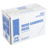 WOOD SANDWICH PICKS 3.5", Closed Case