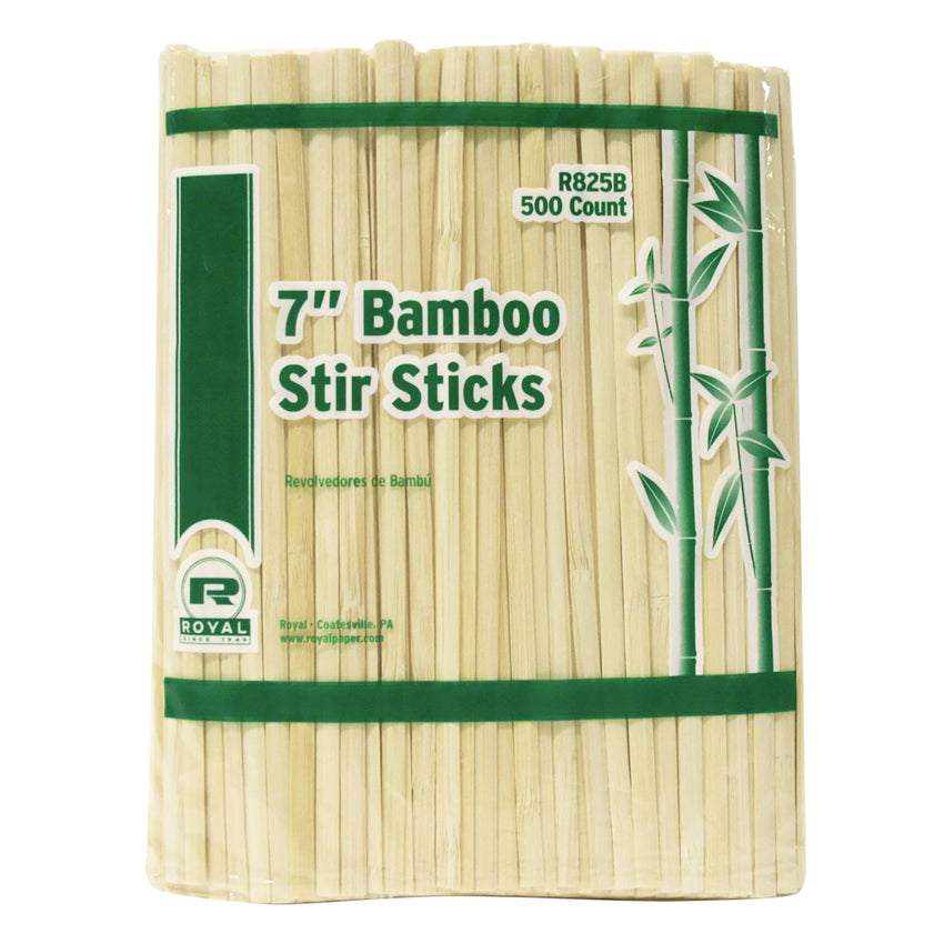 BAMBOO COFFEE STIRRERS 7", Plastic Wrapped Inner Package