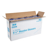 5-1/2" X 1/4" DIAMETER THICK WOODEN SKEWER, Opened Case