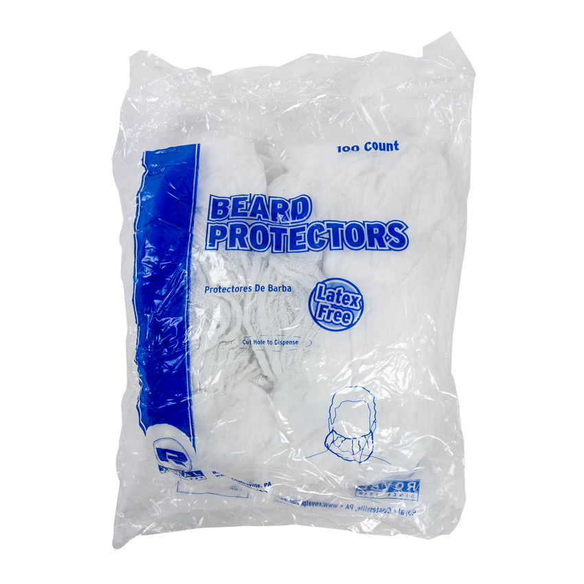 POLYPROPYLENE BEARD PROTECTOR WHITE LATEX FREE, Plastic Wrapped Inner Package