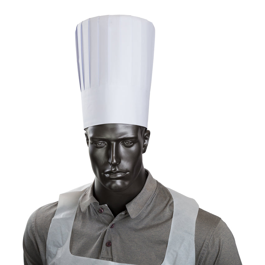 ROYAL 10" PLEATED CHEF HAT WITH COMFORT BAND, Hat On Mannequin