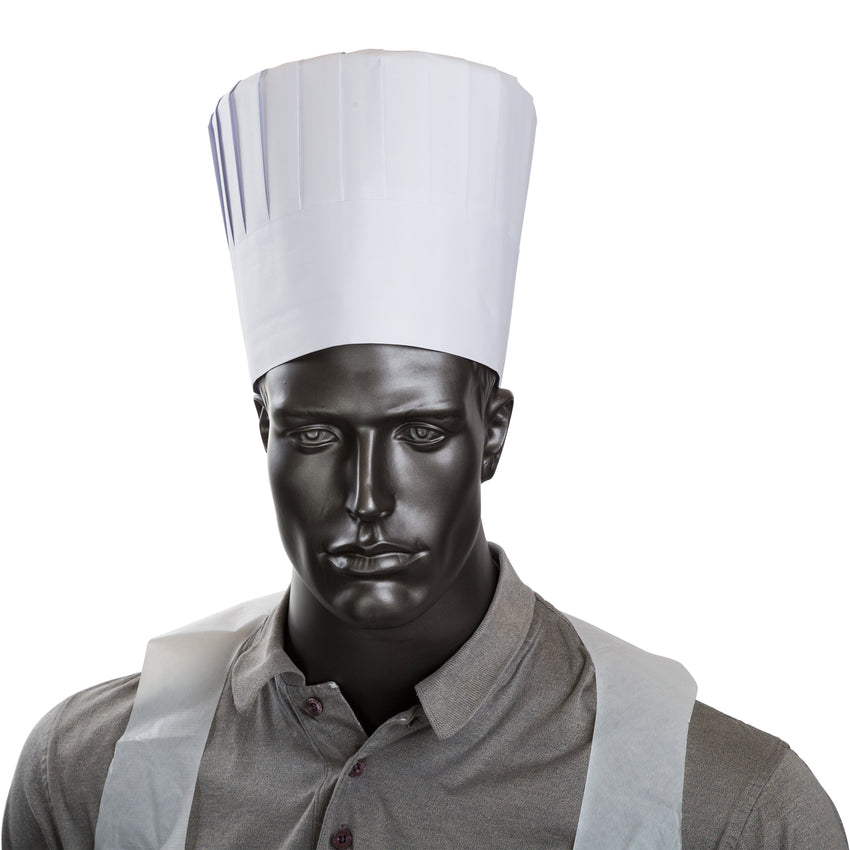 ROYAL 7" PLEATED CHEF HAT WITH COMFORT BAND, Hat On Mannequin