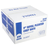 ROYAL 9" PLEATED CHEF HAT WITH COMFORT BAND, Closed Case