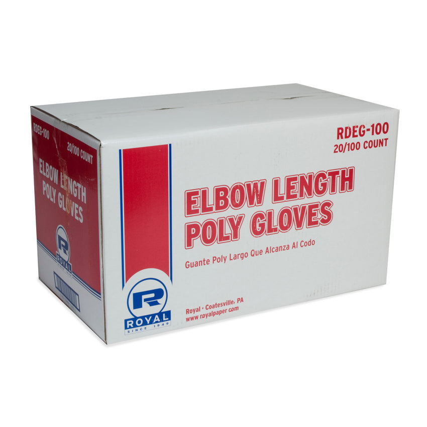 ELBOW POLY GLOVES 21.5", Closed Case
