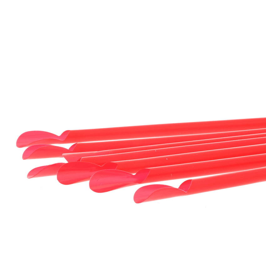 10.25" RED INDIVIDUALLY WRAPPED JUMBO SPOON STRAW, Detailed View