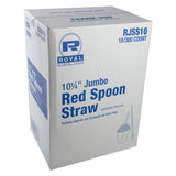 10.25" RED INDIVIDUALLY WRAPPED JUMBO SPOON STRAW, Closed Case