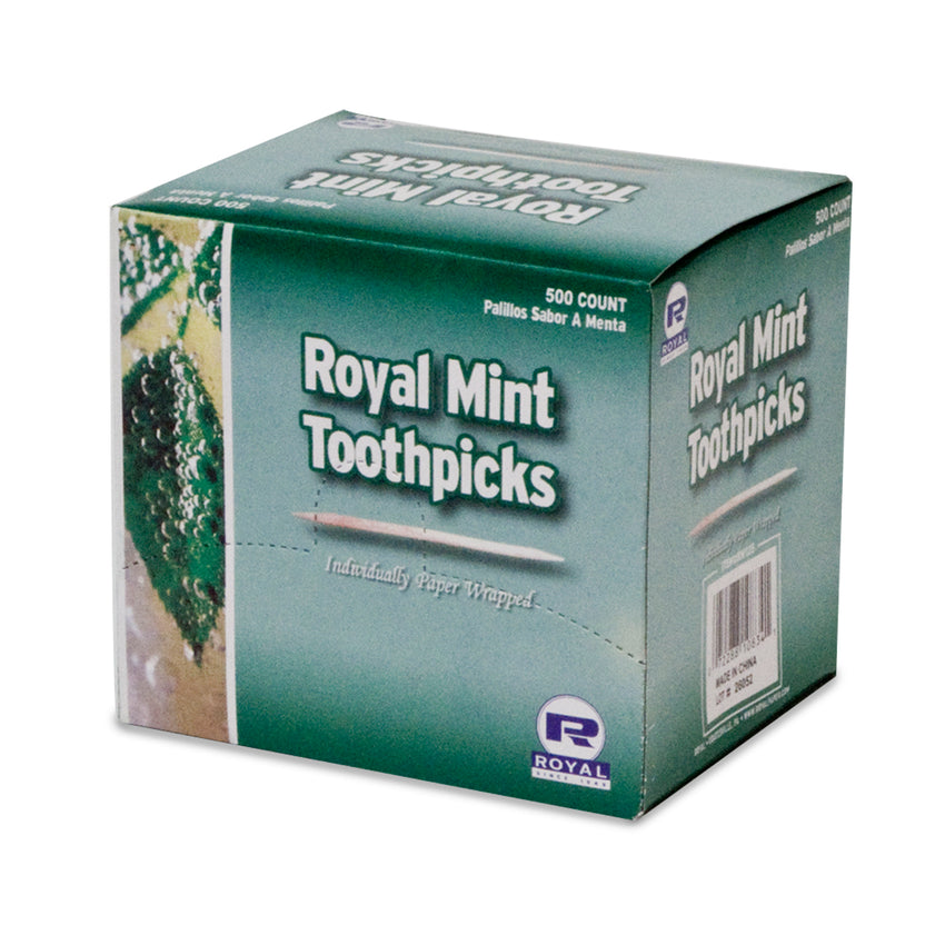 INDIVIDUAL PAPER Wrapped TOOTHPICKS MINT, Closed Inner Box