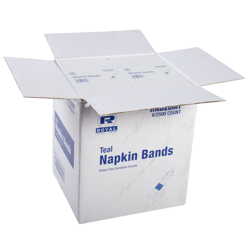 PAPER NAPKIN BANDS TEAL, Opened Case