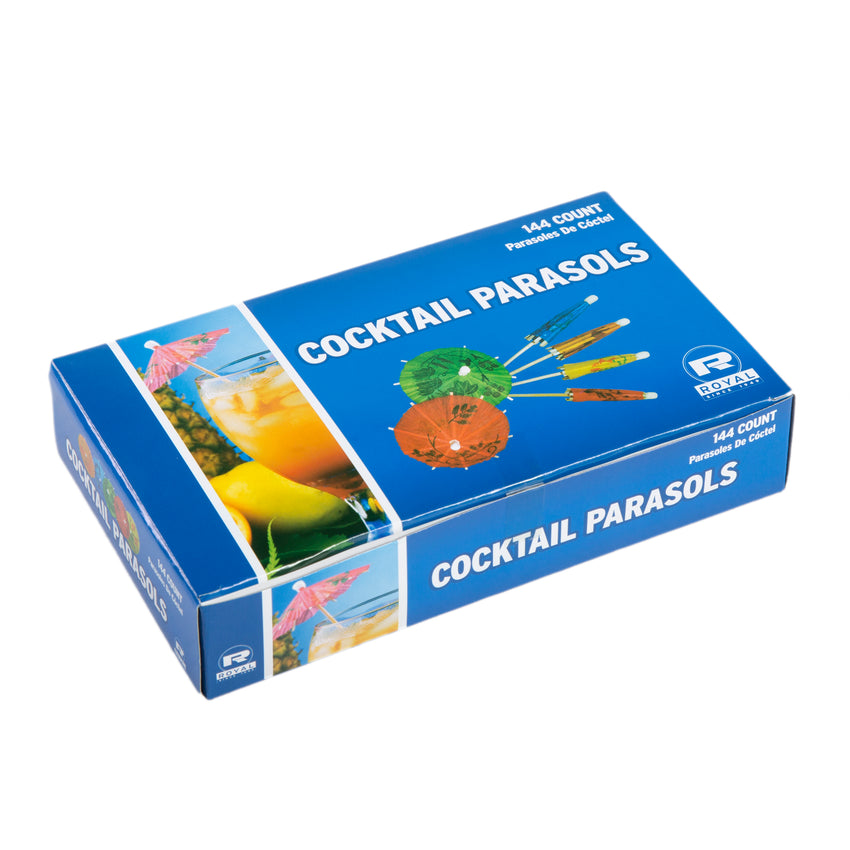 COCKTAIL PARASOLS ASSORTED COLORS, Closed Inner Box