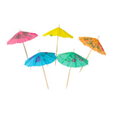 COCKTAIL PARASOLS ASSORTED COLORS, Five Parasols Opened View