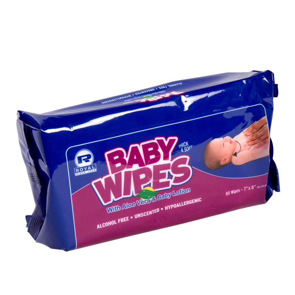 Wipessential™ Baby Wipes Unscented Soft Pack - 80 Wipes Per Pouch - 12  Pouches Per Case