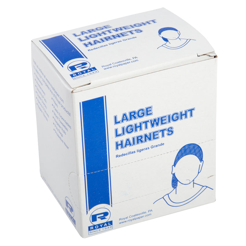 28" WHITE LIGHT WEIGHT HAIRNET LATEX FREE, Closed Inner Box
