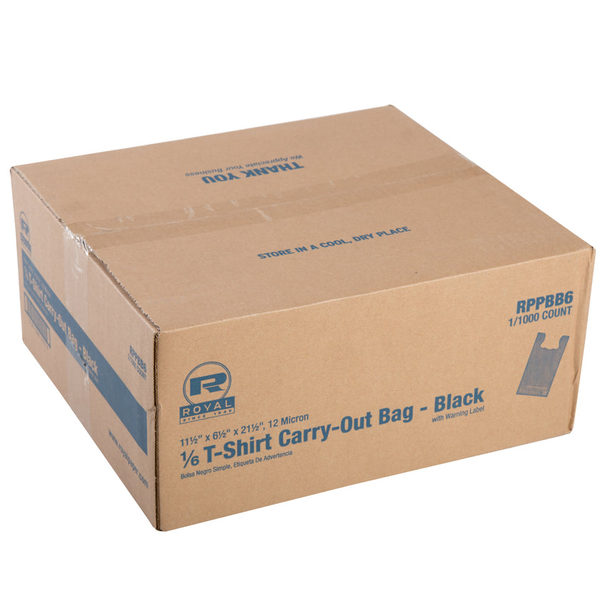 PLAIN BLACK BAG EMBOSSED 1/6, 11.5" X 6.5" X 21.5" 12 MIC, Closed Case