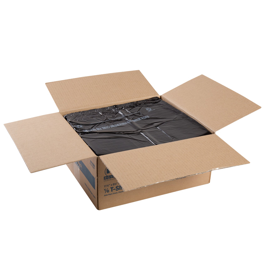 PLAIN BLACK BAG EMBOSSED 1/6, 11.5" X 6.5" X 21.5" 12 MIC, Opened Case