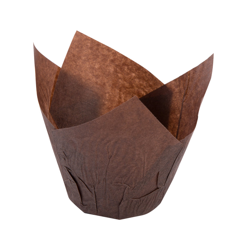 TULIP BAKING CUP SMALL BROWN, 5-7/8" X 2"