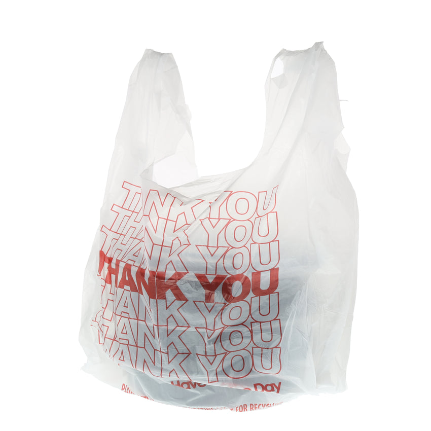 THANK YOU BAG 1/6, 11.5" X 6.5" X 20" 11 MIC, Bag With Take Out Boxes Stacked Inside