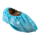 SUPER STICKY SHOE COVER 18.5" XL BLUE, On Shoe Rotated Front View