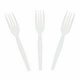 White Polystyrene Fork, Medium Heavy Weight, Three Forks Fanned Out