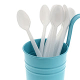 White Polystyrene Soda Spoon, Image of Cutlery In A Cup