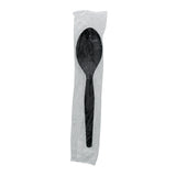 Black Polystyrene Teaspoon, Medium Heavy Weight, Individually Wrapped