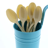 Champagne Polystyrene Teaspoon, Heavy Weight, Image of Cutlery In A Cup