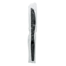 Black Polystyrene Knife, Medium Heavy Weight, Individually Wrapped