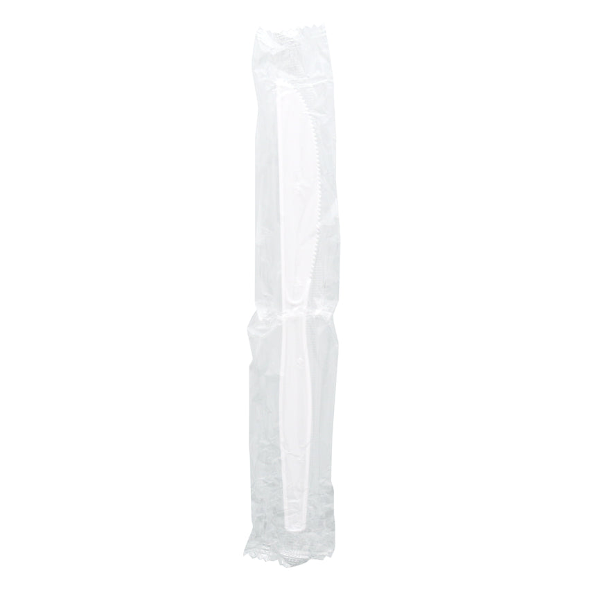 White Polystyrene Knife, Medium Heavy Weight, Individually Wrapped