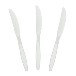 White Polystyrene Knife, Heavy Weight, Three Knives Fanned Out