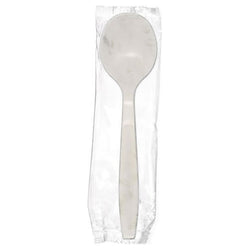 White Polystyrene Soup Spoon, Heavy Weight, Individually Wrapped