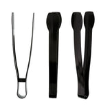 9" Black Polystyrene Tongs, Tongs Seen From Different Angles