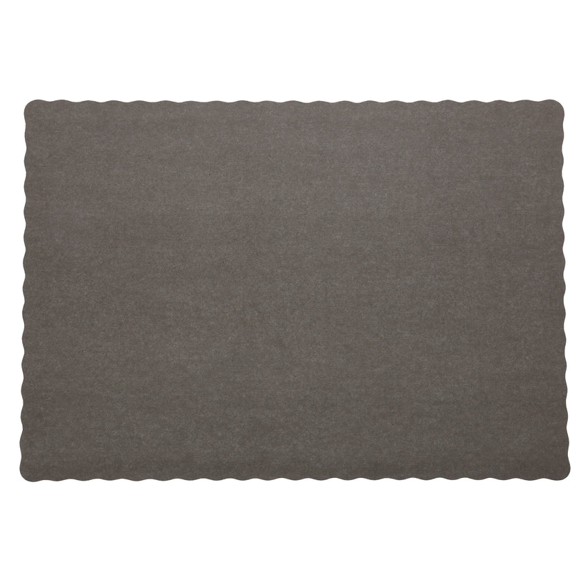 BLACK PLACEMAT 13.5" X 9.5" SCALLOPED