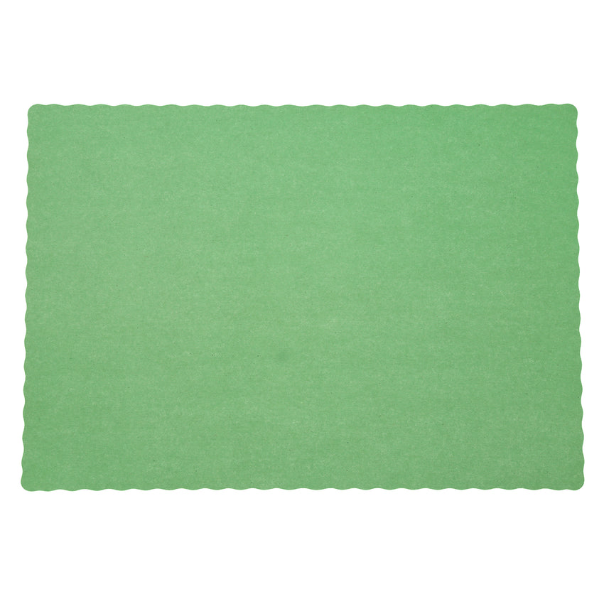 GREEN PLACEMAT 13.5" X 9.5" SCALLOPED