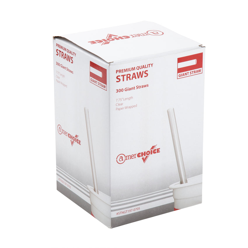 7.75" Giant Clear Straw, Paper Wrapped, Inner Package