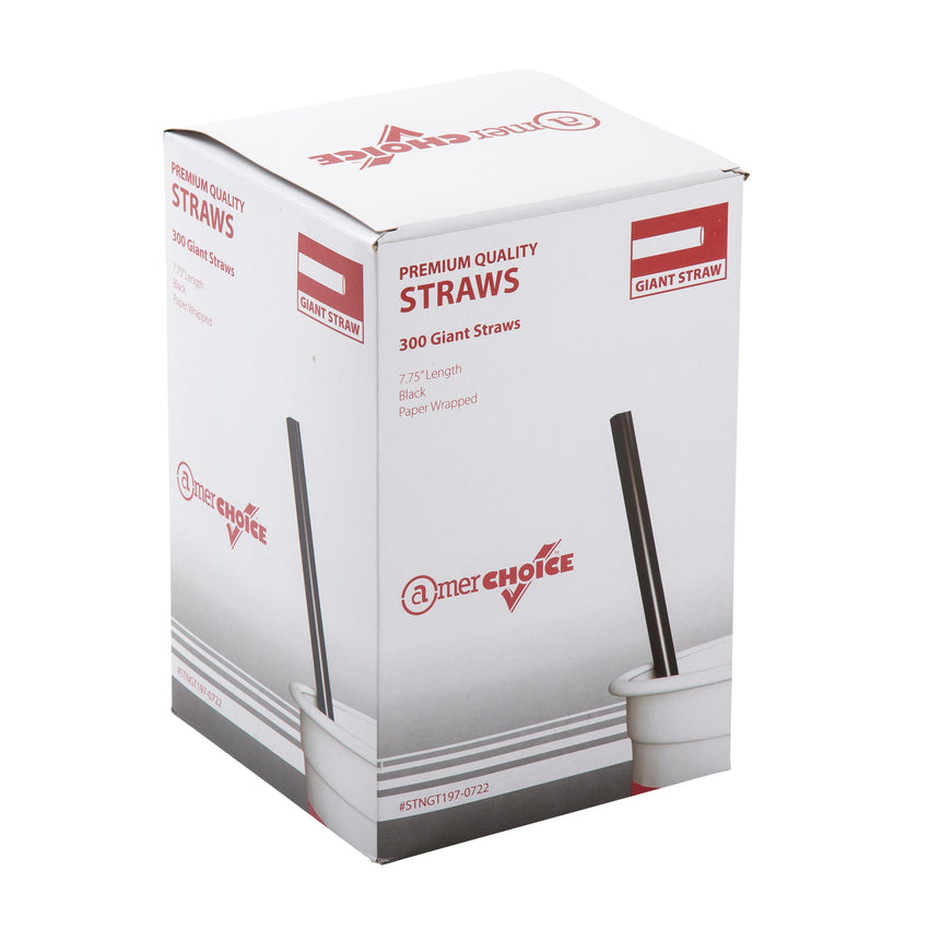 7.75" Giant Black Straw, Paper Wrapped, Inner Package