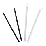 7.75" Giant Black Straw, Paper Wrapped, Group Image, Fanned Out Straws
