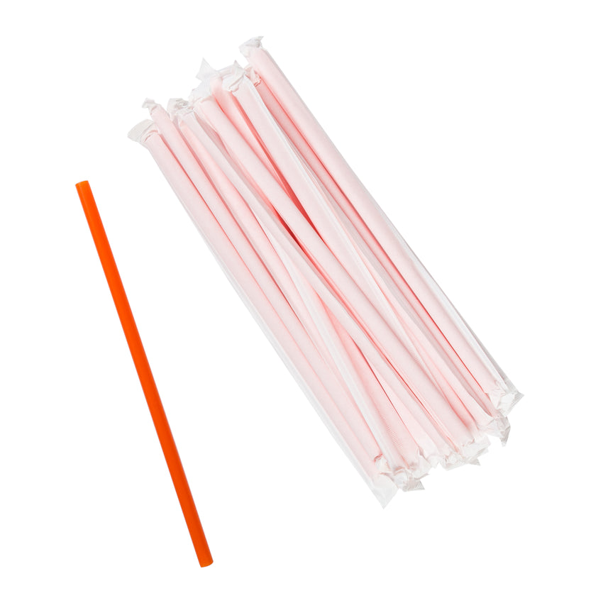 8.5" Giant Orange Straws, Paper Wrapped, Group Image