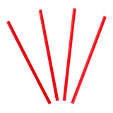 9" Giant Red Straws, Unwrapped, Group Image, Fanned Out Straws