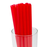 9" Giant Red Straws, Unwrapped, Straws In A Glass, Zoomed In