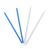 9" Giant Blue Straws, Paper Wrapped, Group Image, Fanned Out Straws