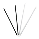10.25" Giant Straw, Black, Paper Wrapped, Two Unwrapped Straws and Two Wrapped Straws