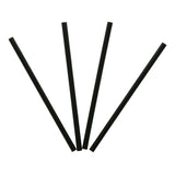 5.75" Jumbo Black Straw, Unwrapped, Group Image, Fanned Out Straws