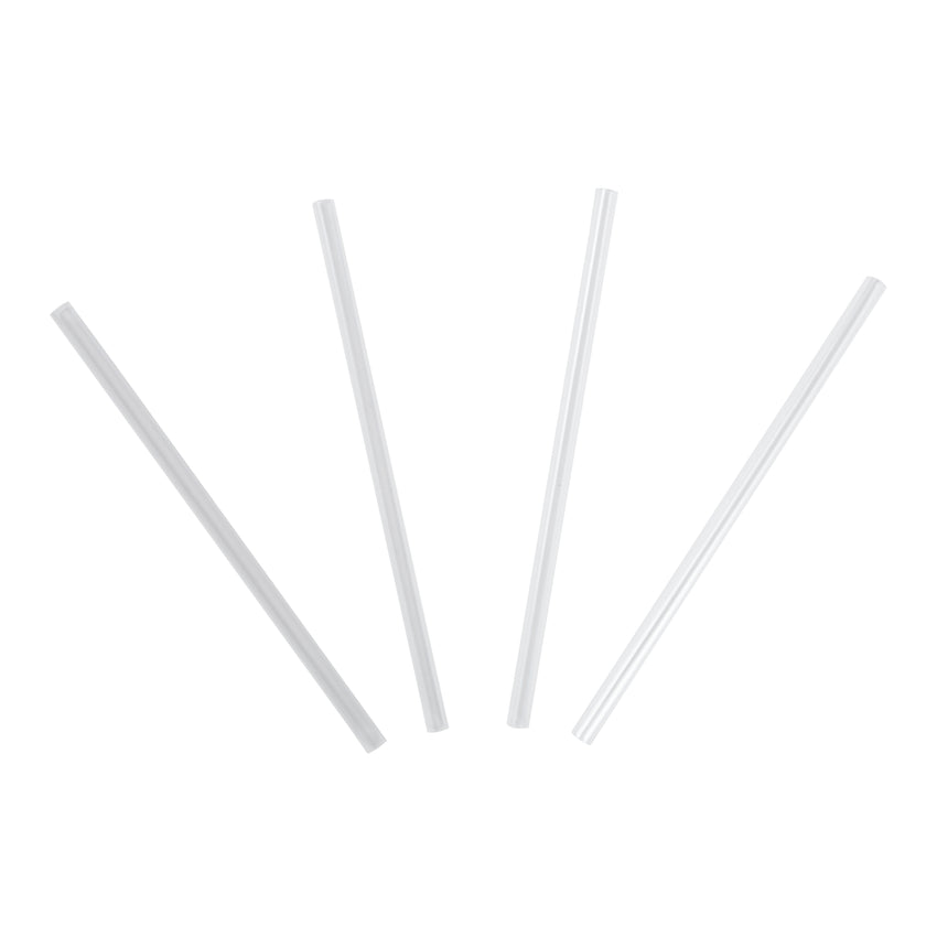 5.75" Jumbo Clear Straw, Unwrapped, Group Image, Fanned Out Straws