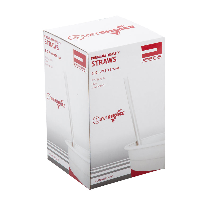 7.75" Jumbo Clear Straw, Unwrapped, Inner Package