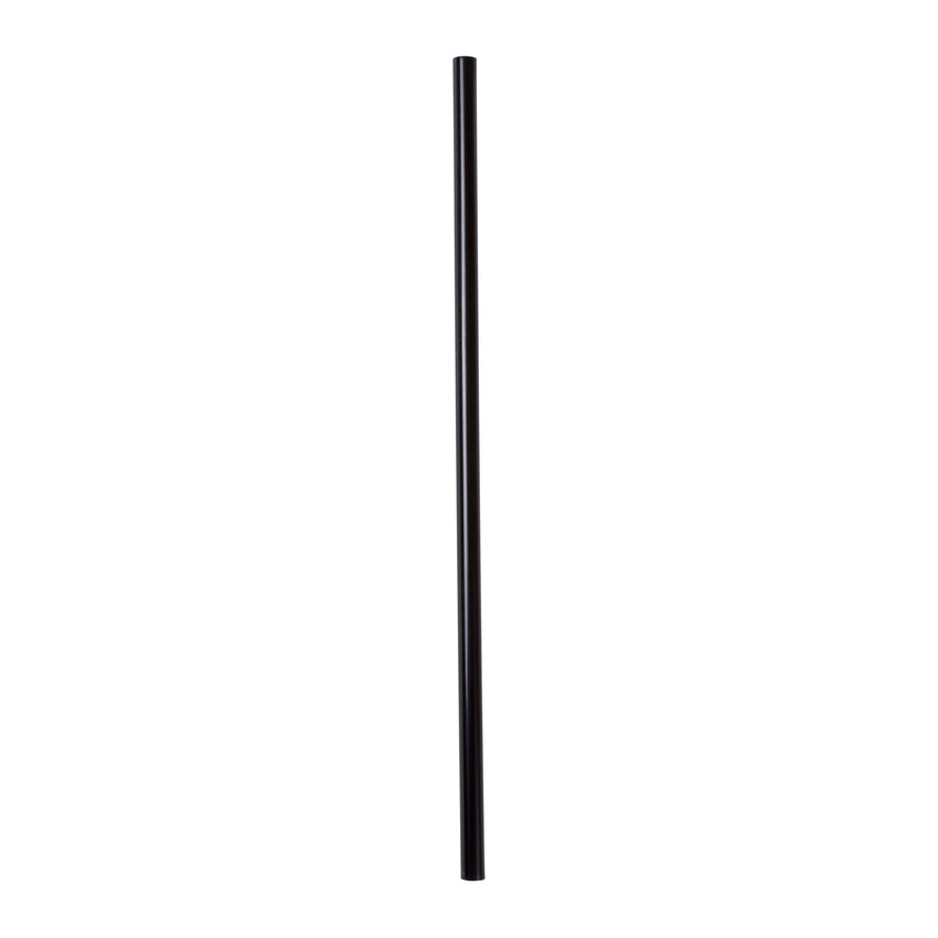 7.75" Jumbo Black Straw, Paper Wrapped, View Of Unwrapped Straw
