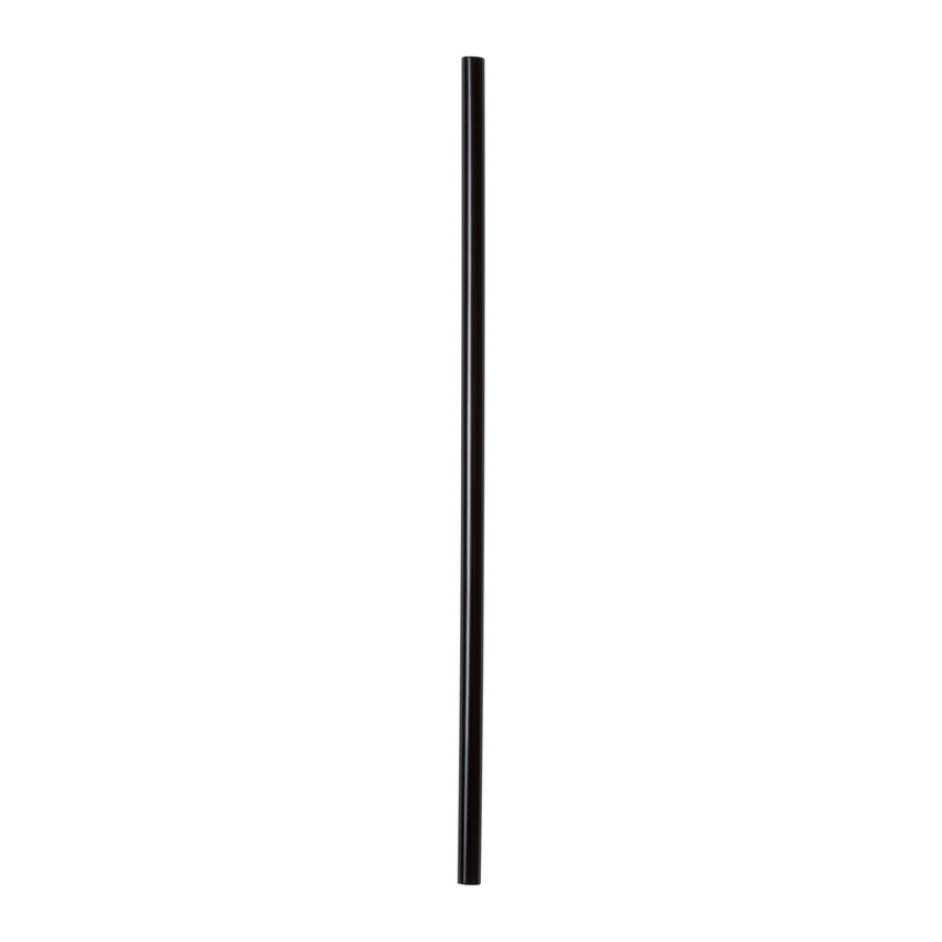 7.75" Jumbo Black Straw, Poly Wrapped, View Of Unwrapped Straw
